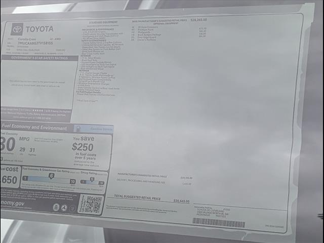 new 2026 Toyota Corolla Cross car, priced at $30,645