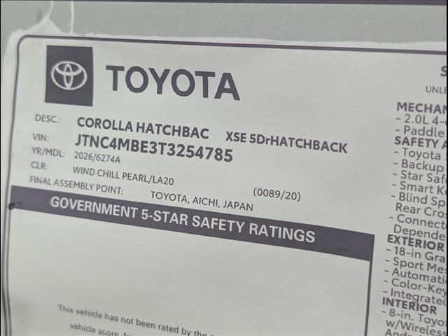 new 2026 Toyota Corolla car, priced at $29,749