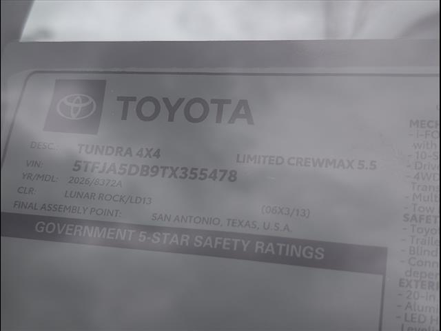 new 2026 Toyota Tundra car, priced at $60,643