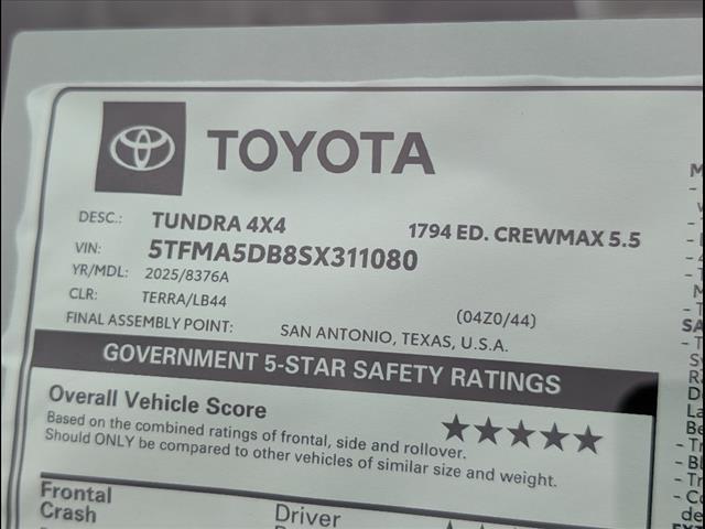 new 2025 Toyota Tundra car, priced at $75,899
