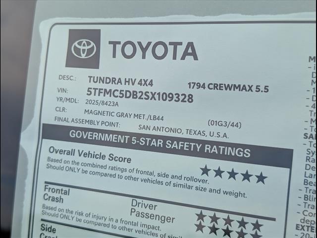 new 2025 Toyota Tundra Hybrid car, priced at $75,179