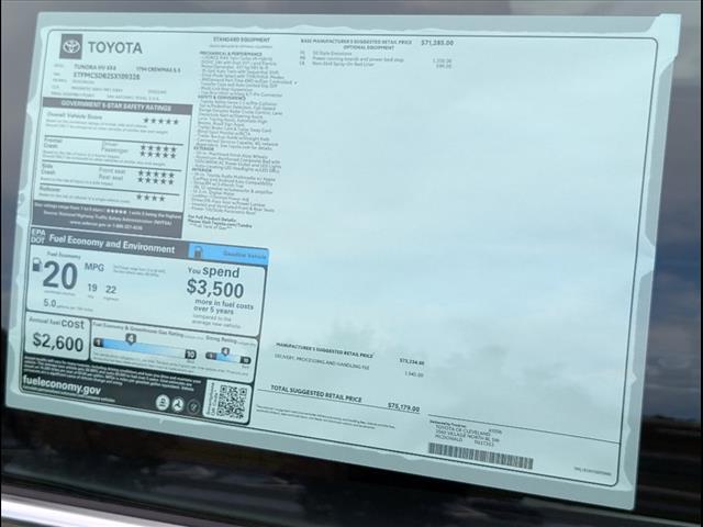 new 2025 Toyota Tundra Hybrid car, priced at $75,179