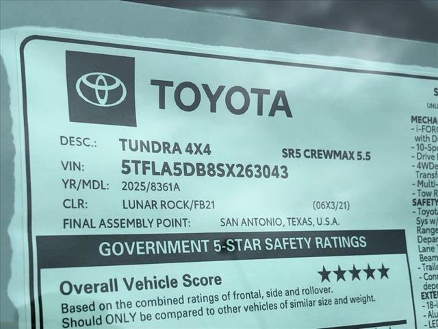 new 2025 Toyota Tundra car, priced at $58,098