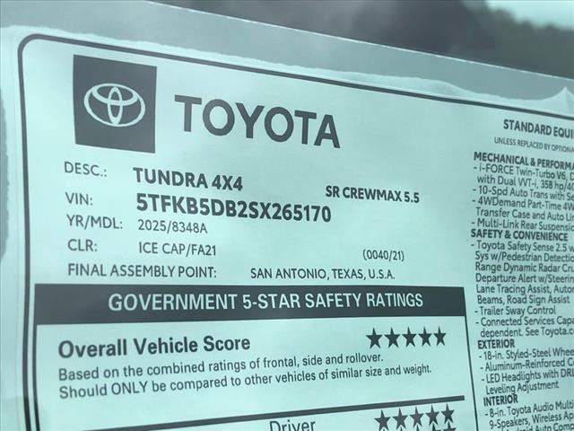 new 2025 Toyota Tundra car, priced at $49,084