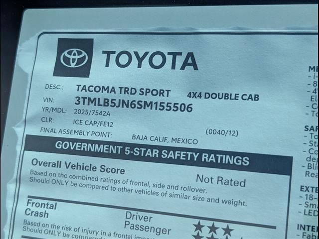 new 2025 Toyota Tacoma car, priced at $57,991