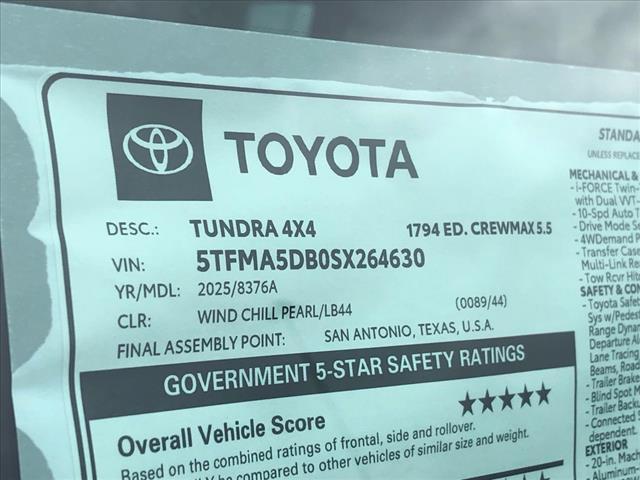 new 2025 Toyota Tundra car, priced at $73,378