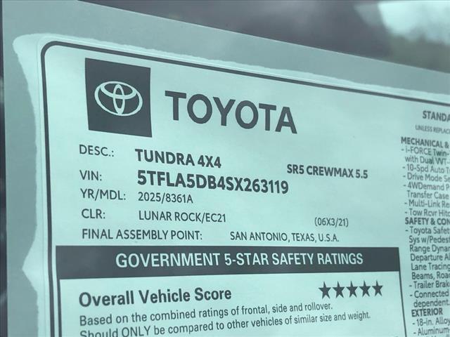 new 2025 Toyota Tundra car, priced at $58,128