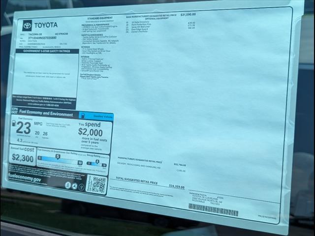 new 2025 Toyota Tacoma car, priced at $34,359