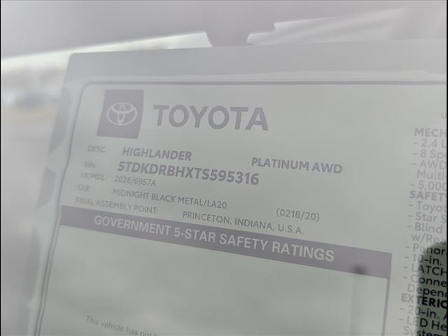 new 2026 Toyota Highlander car, priced at $54,935