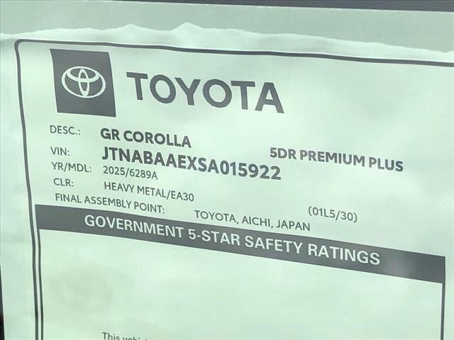 new 2025 Toyota GR Corolla car, priced at $47,479