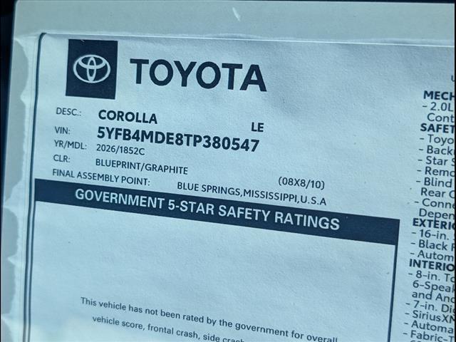 new 2026 Toyota Corolla car, priced at $24,648