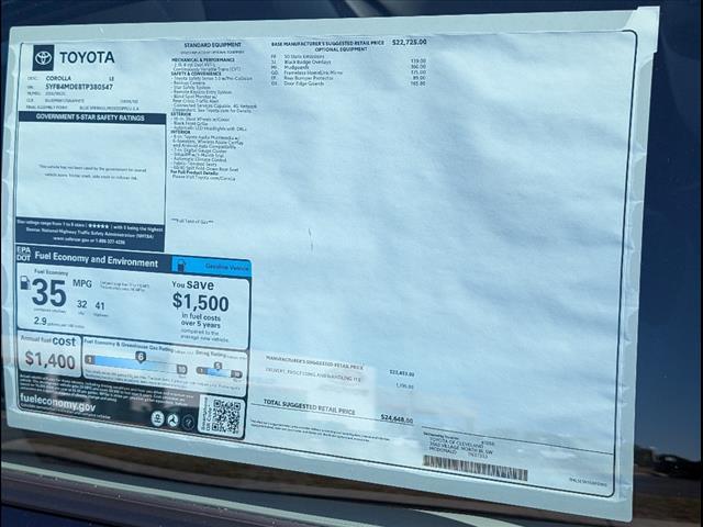 new 2026 Toyota Corolla car, priced at $24,648