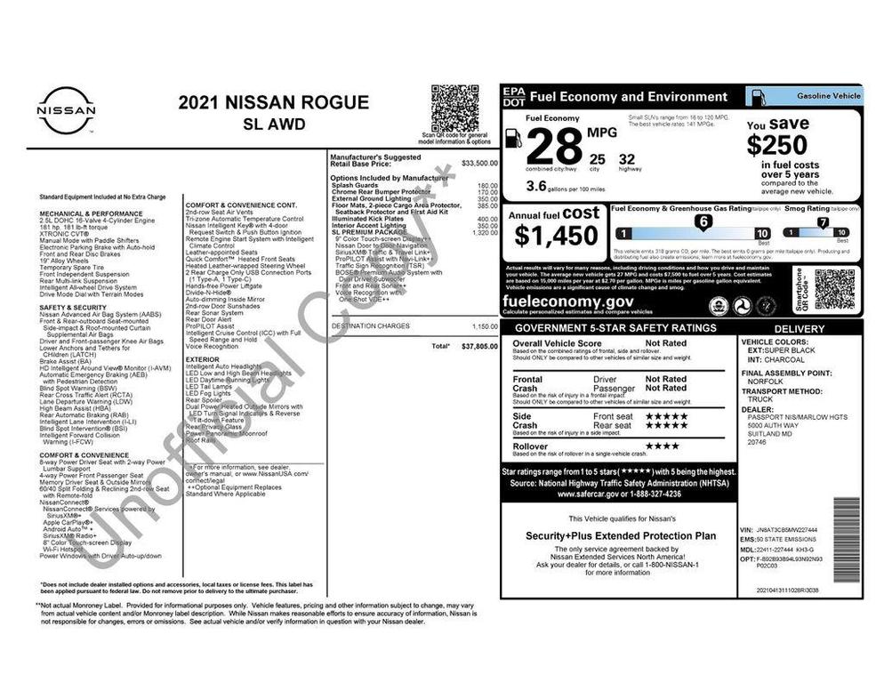 used 2021 Nissan Rogue car, priced at $22,786