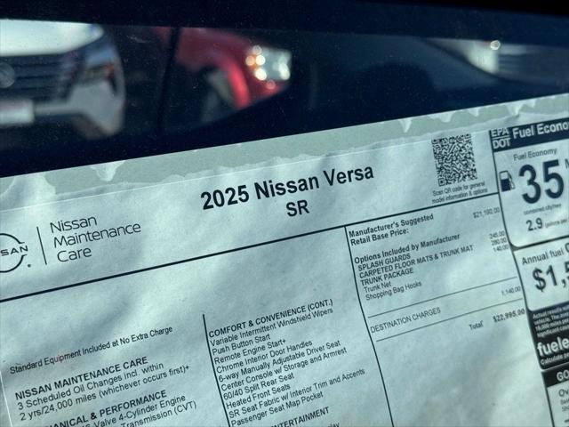 new 2025 Nissan Versa car, priced at $22,354