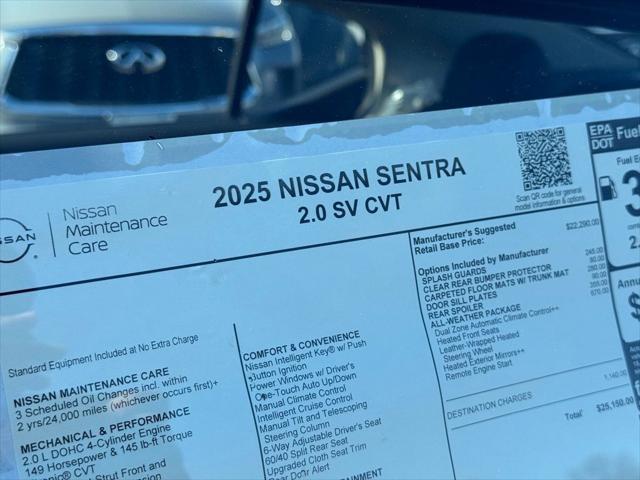 new 2025 Nissan Sentra car, priced at $22,491