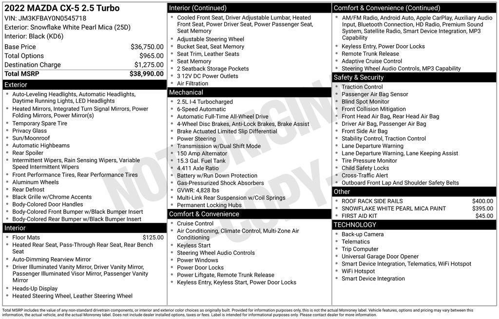 used 2022 Mazda CX-5 car, priced at $21,900