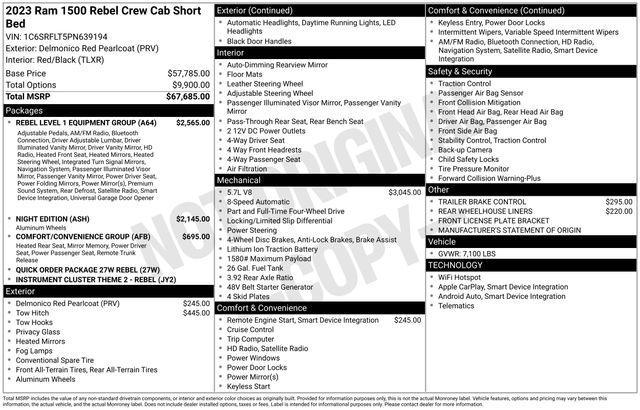 used 2023 Ram 1500 car, priced at $51,673