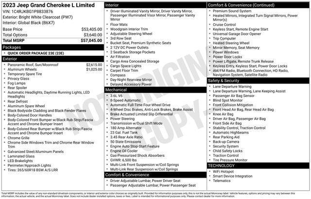 used 2023 Jeep Grand Cherokee L car, priced at $35,597