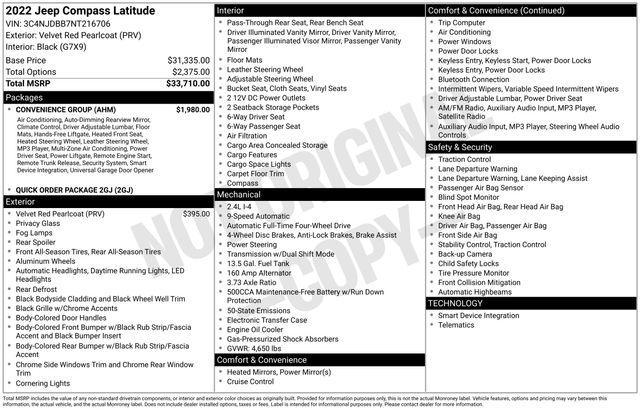 used 2022 Jeep Compass car, priced at $20,600