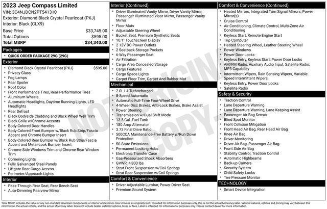used 2023 Jeep Compass car, priced at $23,889