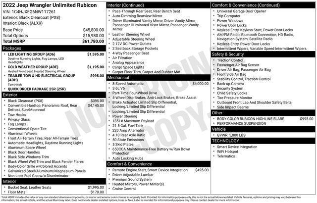used 2022 Jeep Wrangler Unlimited car, priced at $36,339