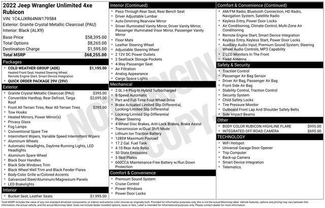 used 2022 Jeep Wrangler Unlimited 4xe car, priced at $32,344