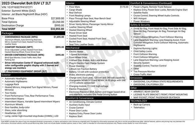 used 2023 Chevrolet Bolt EUV car, priced at $17,373