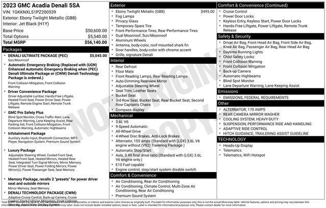 used 2023 GMC Acadia car, priced at $38,946