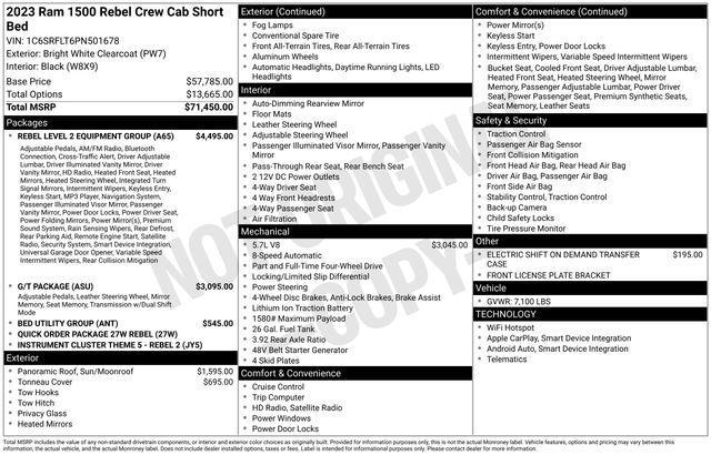 used 2023 Ram 1500 car, priced at $45,000