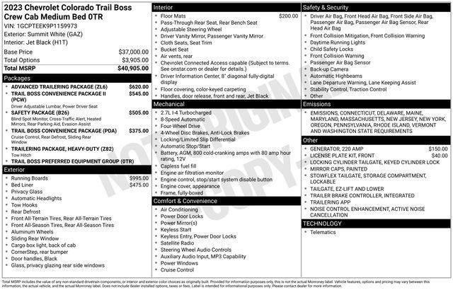 used 2023 Chevrolet Colorado car, priced at $33,943