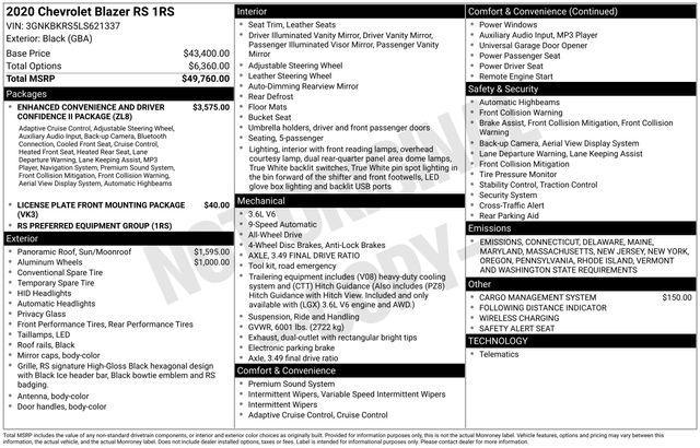 used 2020 Chevrolet Blazer car, priced at $26,707