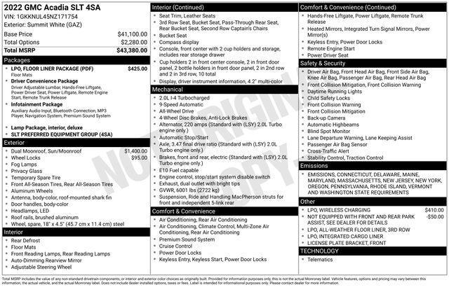 used 2022 GMC Acadia car, priced at $26,596