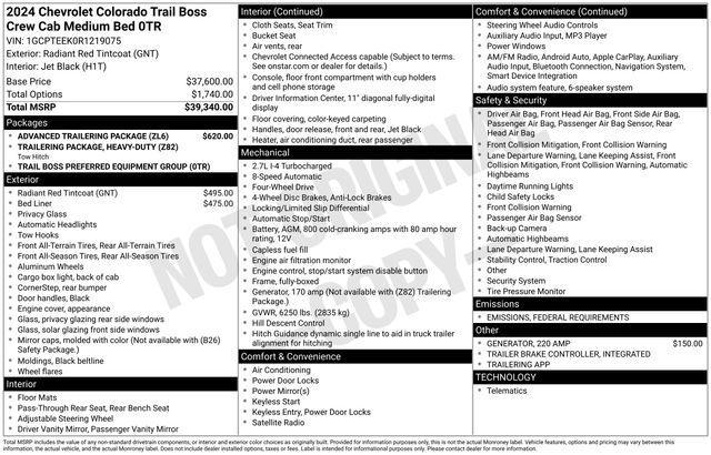 used 2024 Chevrolet Colorado car, priced at $39,792