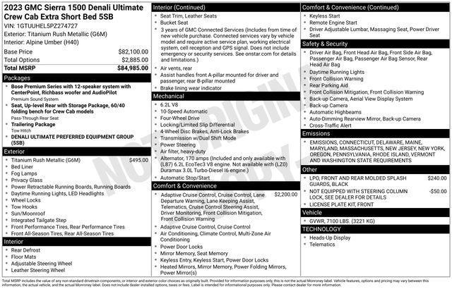 used 2023 GMC Sierra 1500 car, priced at $56,480