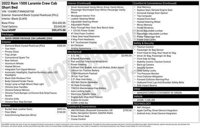 used 2022 Ram 1500 car, priced at $40,907