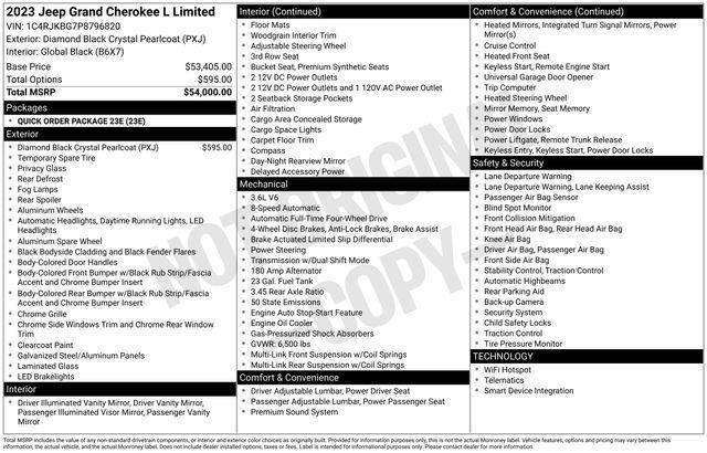 used 2023 Jeep Grand Cherokee L car, priced at $33,960