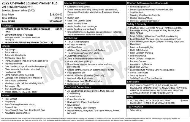 used 2022 Chevrolet Equinox car, priced at $23,913