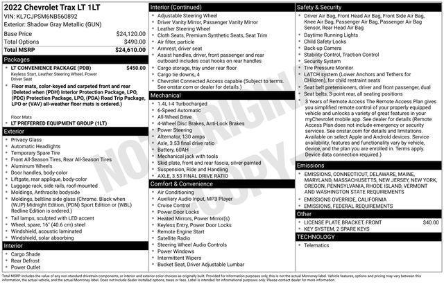 used 2022 Chevrolet Trax car, priced at $16,827