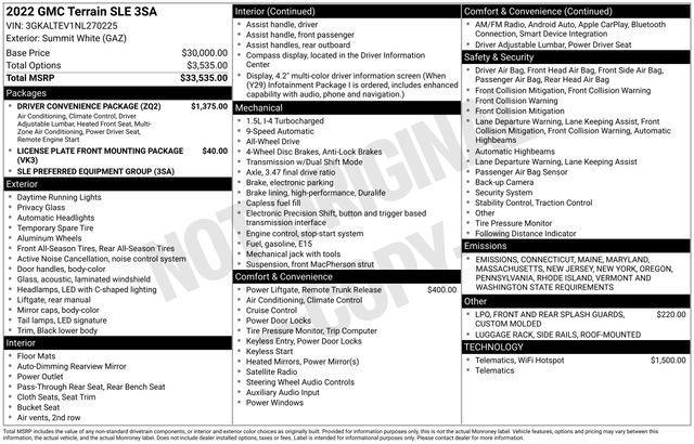 used 2022 GMC Terrain car, priced at $21,970