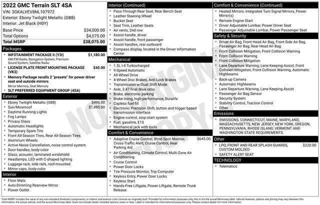 used 2022 GMC Terrain car, priced at $25,359