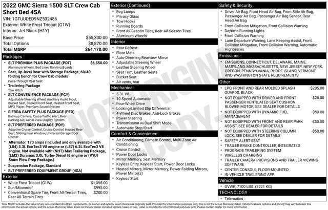 used 2022 GMC Sierra 1500 car, priced at $44,870