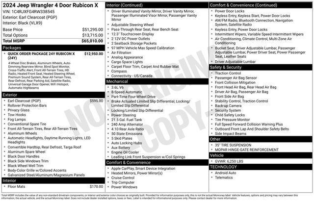 used 2024 Jeep Wrangler car, priced at $58,292