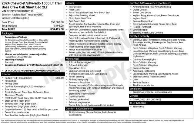 used 2024 Chevrolet Silverado 1500 car, priced at $48,956