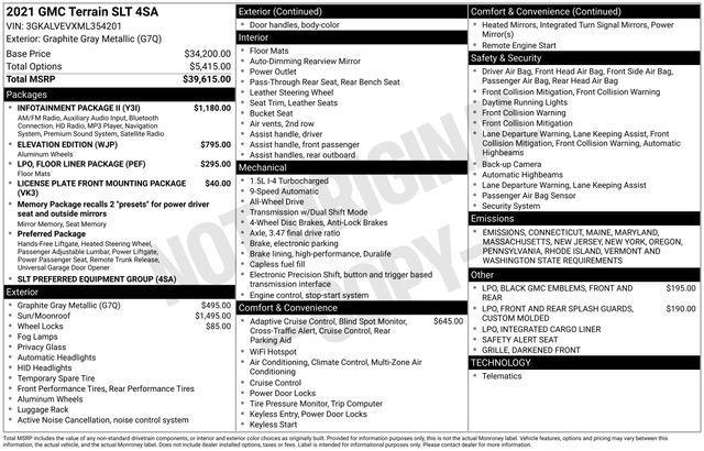 used 2021 GMC Terrain car, priced at $22,924