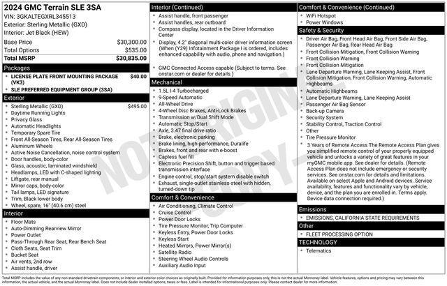 used 2024 GMC Terrain car, priced at $22,919