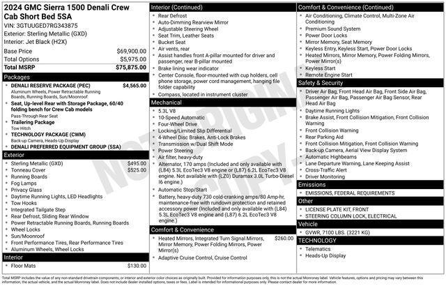 used 2024 GMC Sierra 1500 car, priced at $62,726