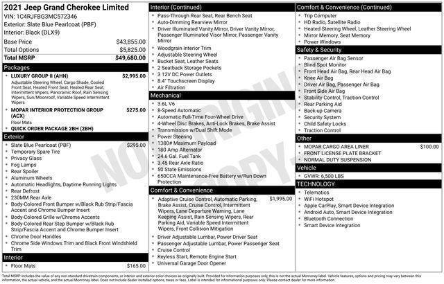 used 2021 Jeep Grand Cherokee car, priced at $27,924