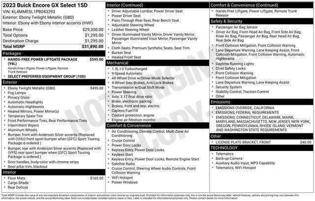 used 2023 Buick Encore GX car, priced at $21,802