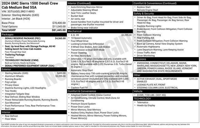 used 2024 GMC Sierra 1500 car, priced at $60,950