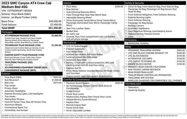 used 2023 GMC Canyon car, priced at $40,486